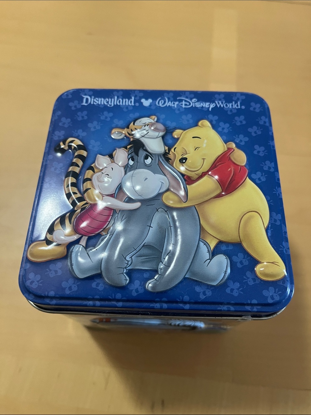 Disney Blue Winnie the Pooh & Friends Metal Keepsake Tin
